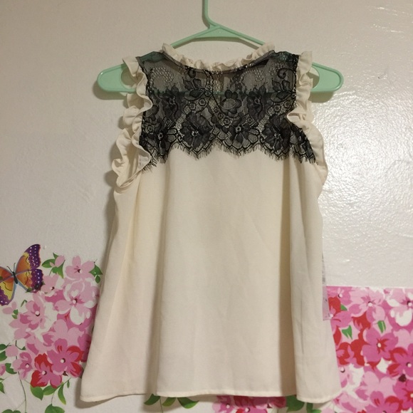 Zara Tops - 💙 Zara Basics Lace Chiffon Tank Top NWT SZ MEDIUM